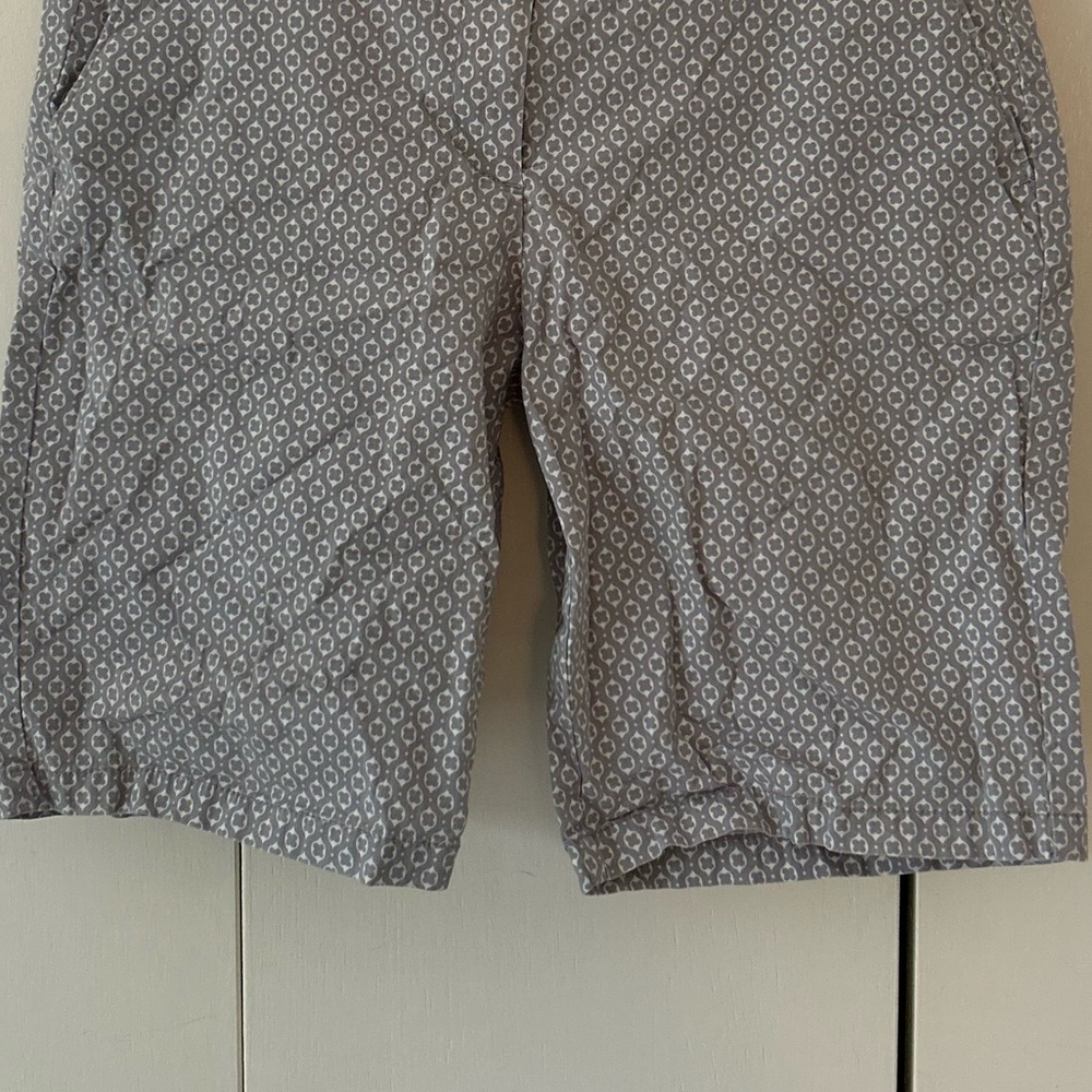 J.Crew Gray Patterned Zip Front Bermuda Shorts Wi… - image 4